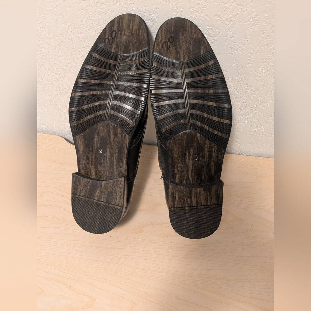 Zota Classic Grey Men's Leather Dress Shoes - Picture 6 of 9